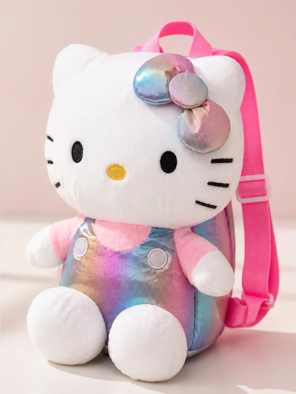 NWT Sanrio Hello Kitty 13” Iridescent Rainbow Plush Backpack